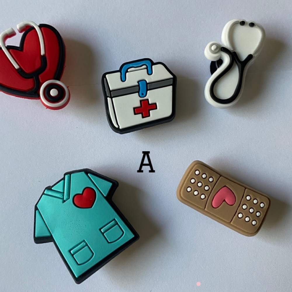 4 different healthcare jibbitz 5 pc sets for your crocs $13 each set